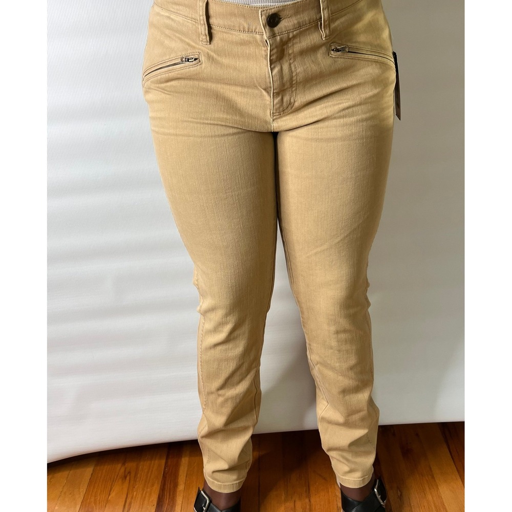 Brand New with Tags Lauren Ralph Lauren Tan Straight Leg Pants Sand Wash Size 12 - Picture 2 of 10